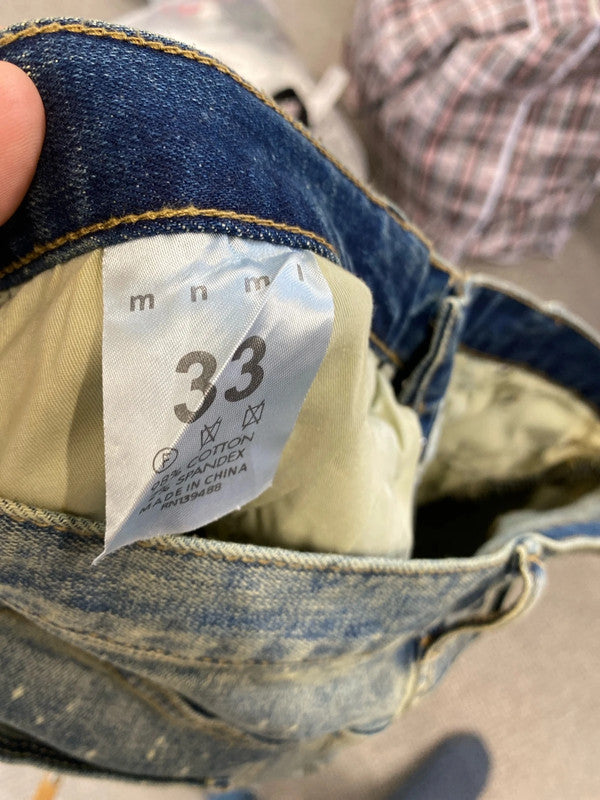 Bold MNML distressed skinny jeans 33” bleach wash LL003