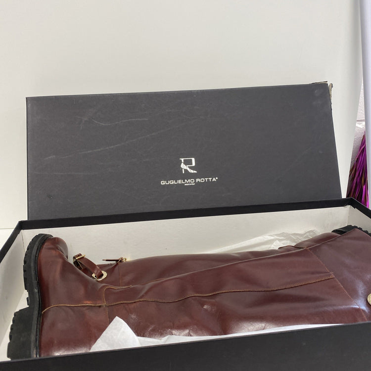Guglielmo Rotta Boots UK5 EU 38 Knee High Chestnut Brown Leather HS001