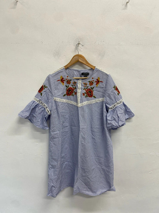 Fun and flirty pure cotton summer boho tunic top Uk20 CR002