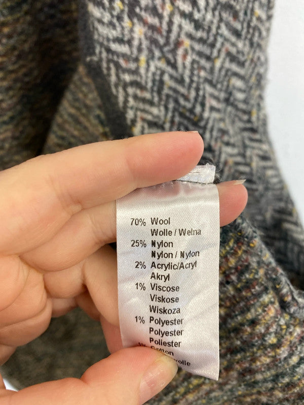 Chiaramente Stylish Grey Mix Buckle Detail Cardigan Size L MD002