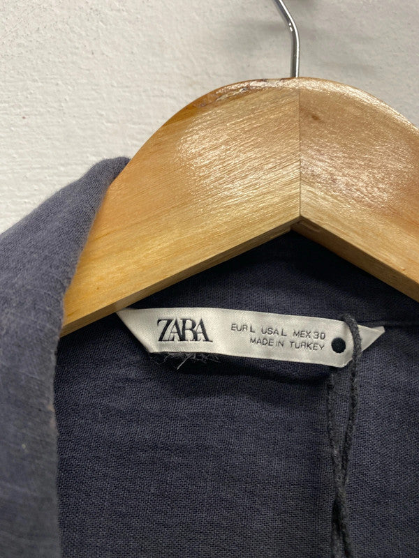 Lovely Zara navy cotton shirt UK L KS002