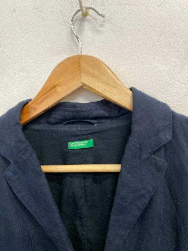 Fab United Colours Benneton Linen blazer military style Uk12 KD001
