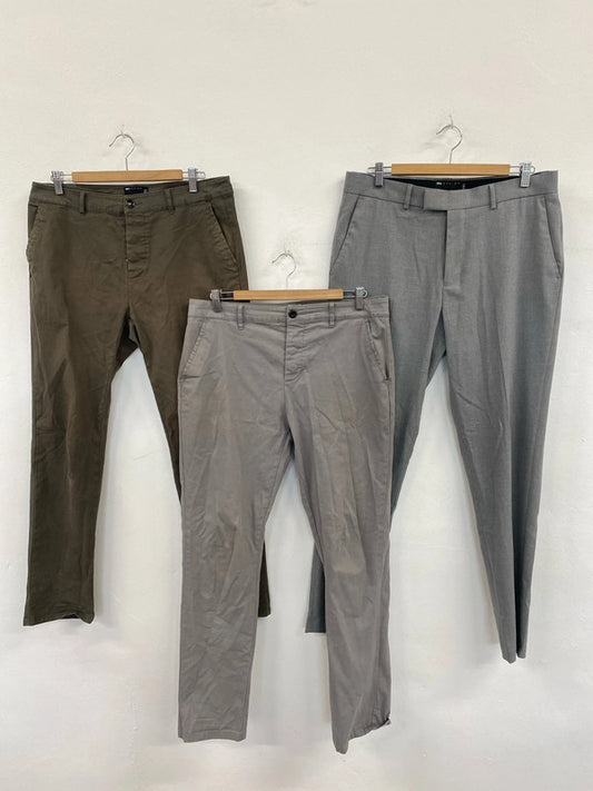 Trio of ASOS trousers tailored chinos 34r #6 LL003