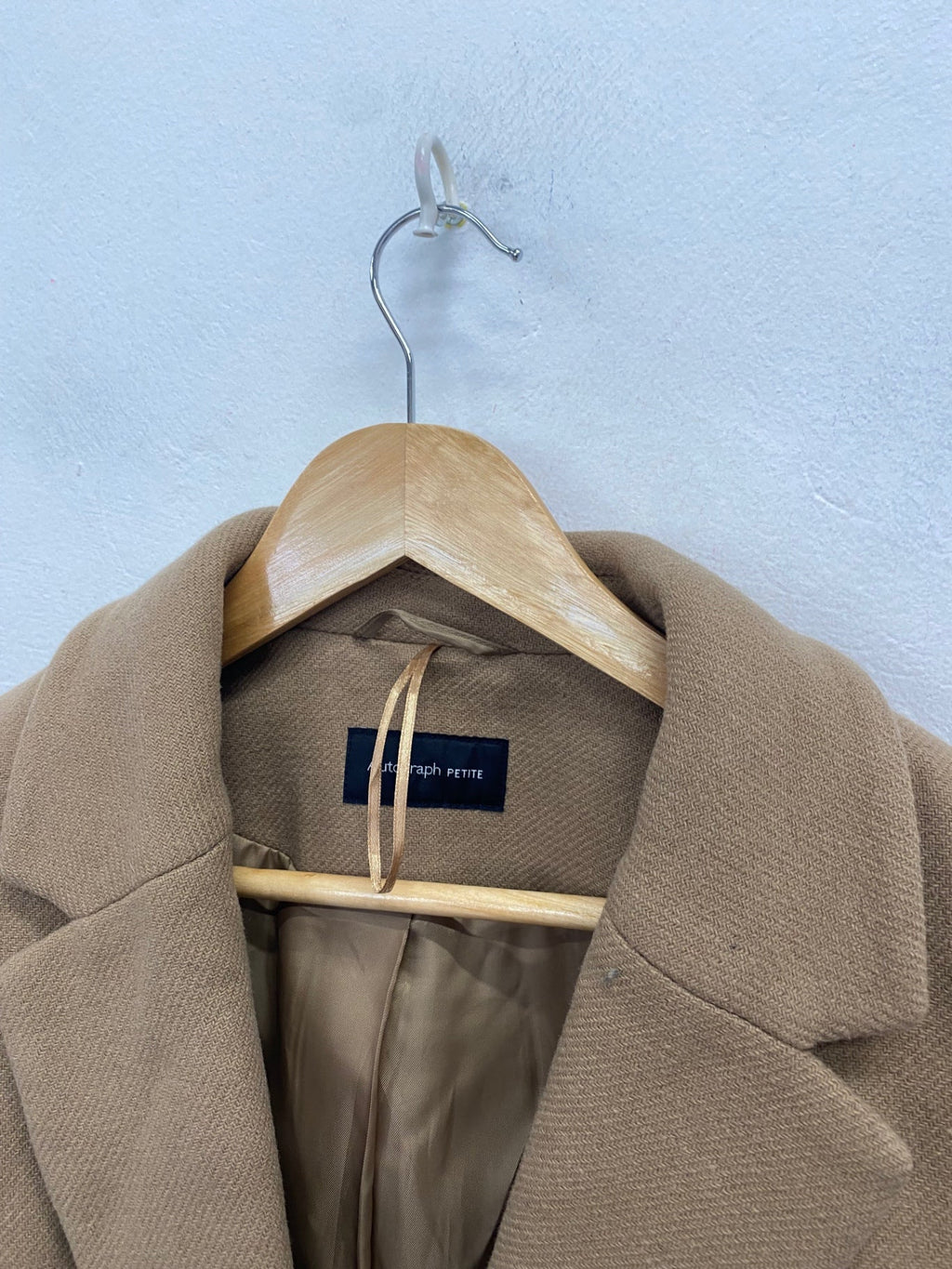 Stunning Autograph petite Longline UK 12 Tan wool blend CT551