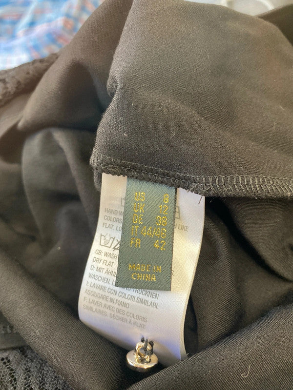 Fabulous Ruth Langsford Lace effect stretch black midi dress Uk12 MW001