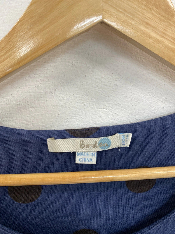 Boden Lovely Navy Polkadot Mini Dress UK 8 MM005