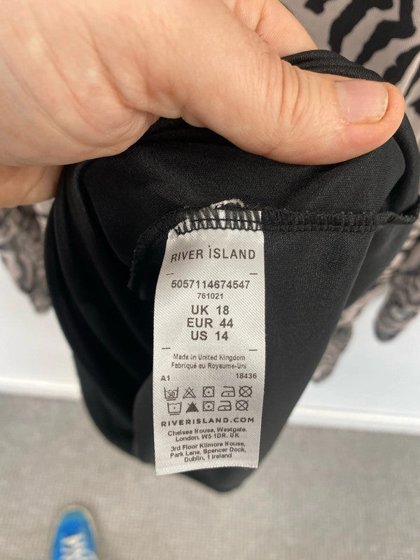 Fabulous Zebra print sheet midi dress with slip River Island Curve 18 CR002