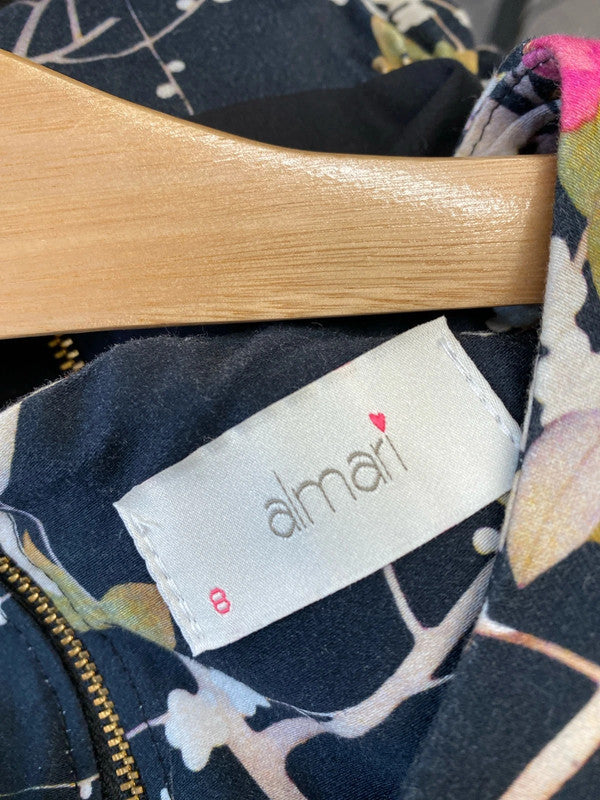 Super cute floral fit & flare dress party events Uk8 by Almari CF002