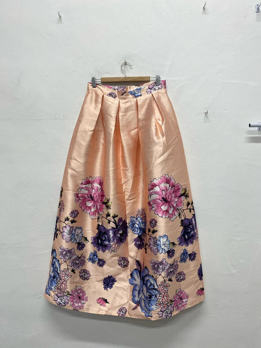 Fabulous Elenza Peach floral maxi skirt UkXL10/12 MA003