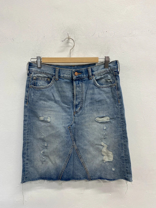 Lovely H&M denim midi skirt UK 10 JB001
