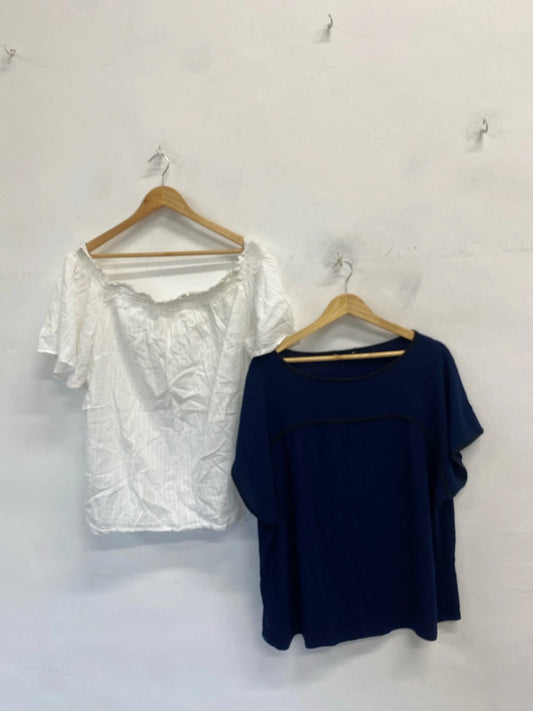 Lovely duo of summery tops F&f m&s blouse UK 22 LK006 #120