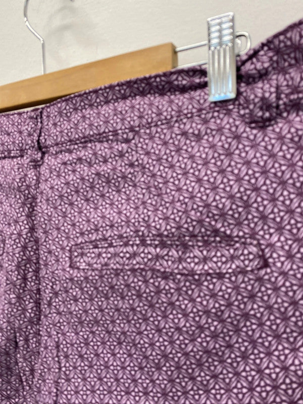 Fabulous Purple chinos abstract pattern Uk14 W36” KM003