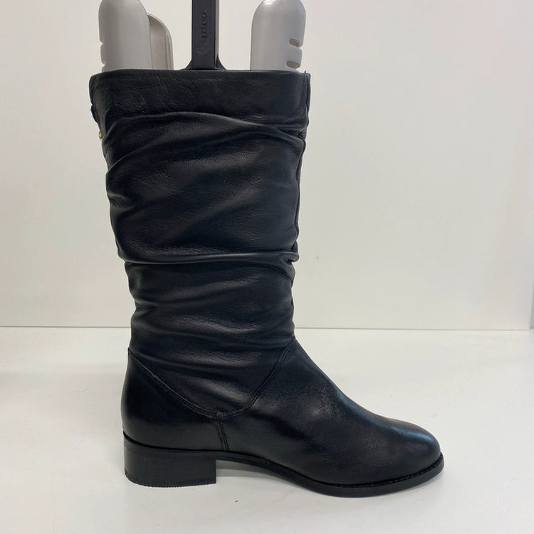 Dune Rosalinda Black Leather Slouchy Boots UK 5 New NC001