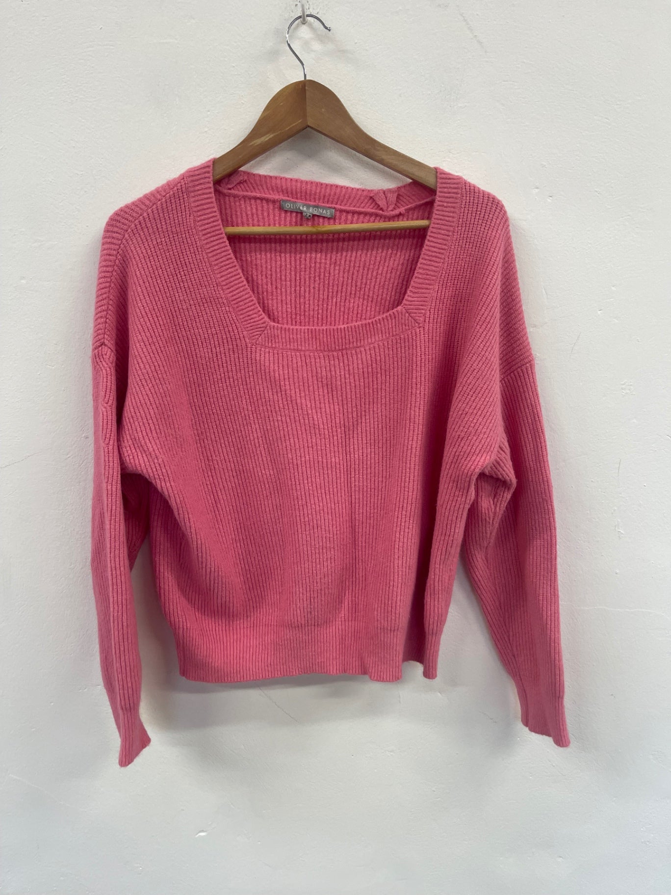 Fabulous Oliver Bonas ribbed Sweater Uk10 Pink cosy KC528