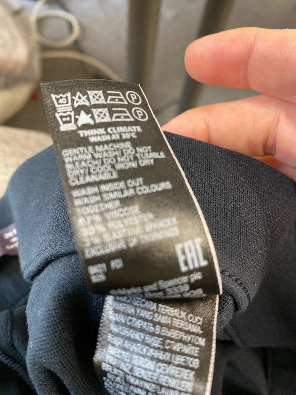 M&S navy wide leg Elasticated leggings classic Uk20 R RM002