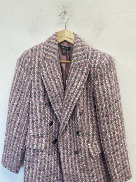 Lovely Primark purple white boucle blazer nwt UK 8 JM008