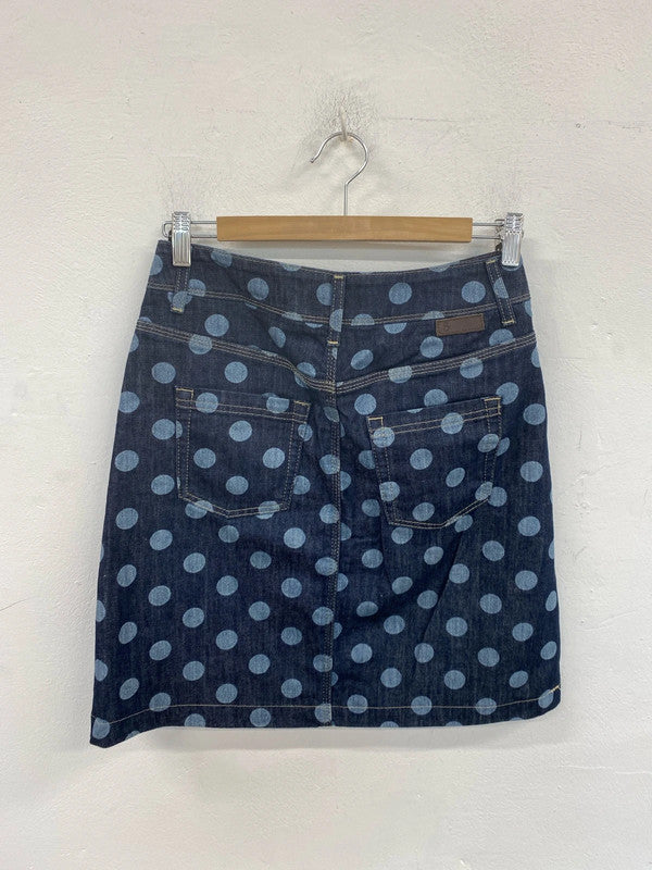 Boden Preppy Denim Polkadot Mini Skirt UK 8 MM005