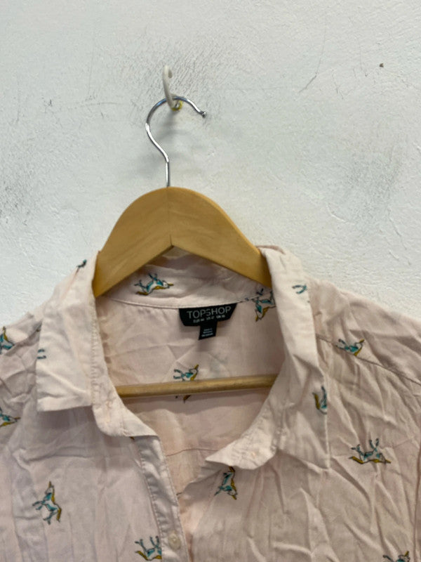 Fabulous Rose Unicorn Topshop blouse Uk16 JR001