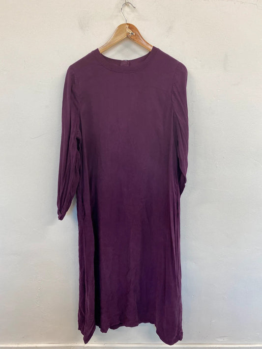 Autograph Stylish Purple Midi Dress UK 16 MD002