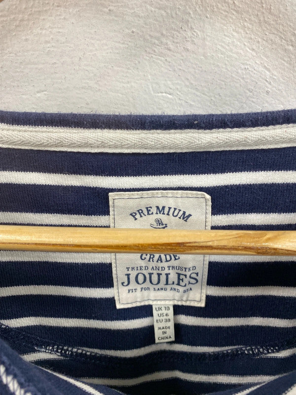Joules Chic Navy & White Stripe Long Sleeve Top UK 10 MM005