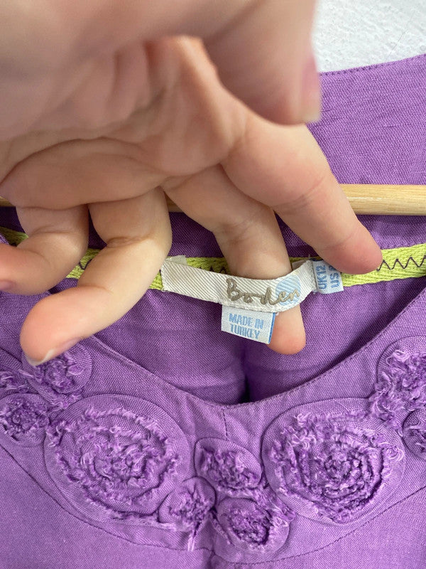 Boden Gorgeous Purple Abstract Floral Detail Tunic Dress UK 12 MM005