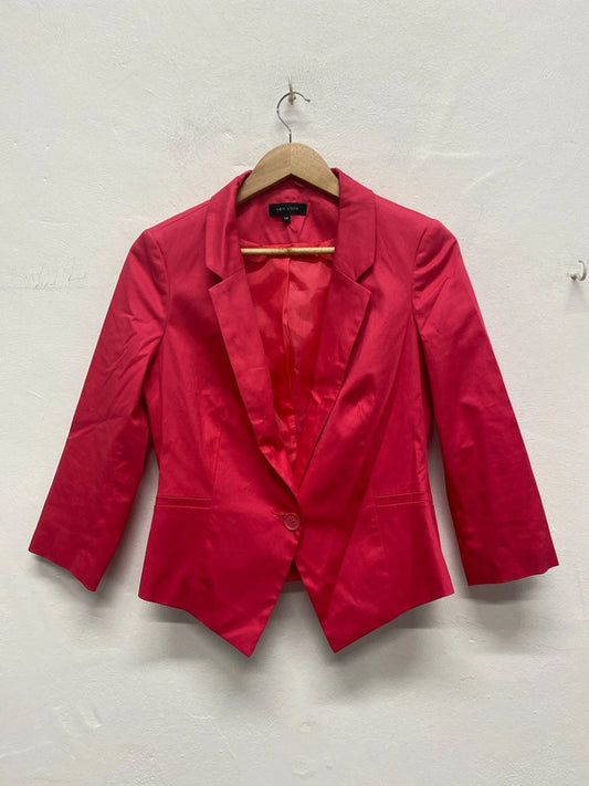 Fabulous Coral Pink powerhouse blazer Uk12 new Look MA003