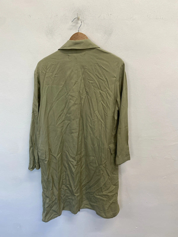 Gorgeous Zara mid length Shacket khaki UK M LB004