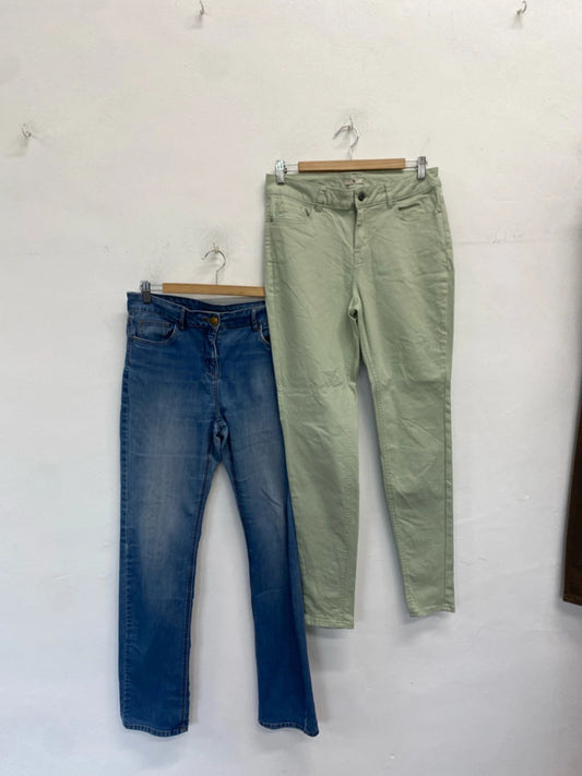 Lovely duo of jeans tu George mint blue UK 12 long KW002 #5