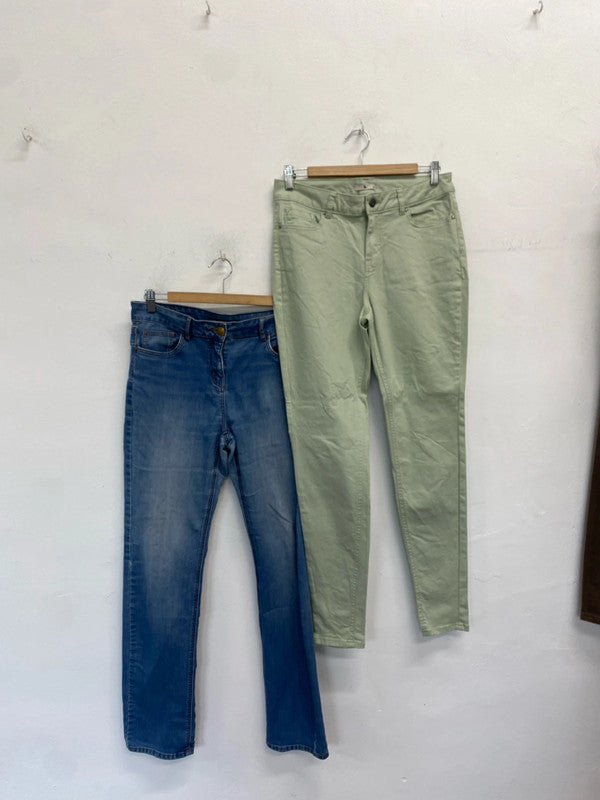 Lovely duo of jeans tu George mint blue UK 12 long KW002 #5