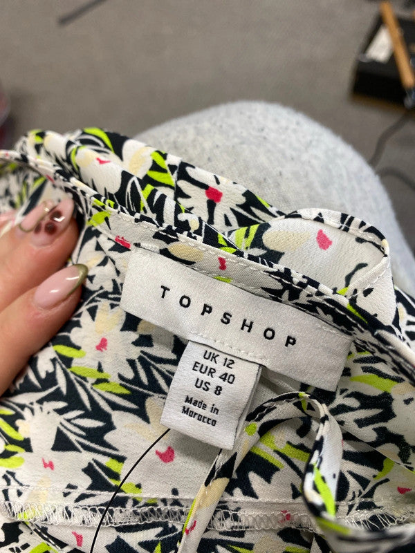 Lovely Topshop lime white floral maxi dress nwt UK 12 NN001