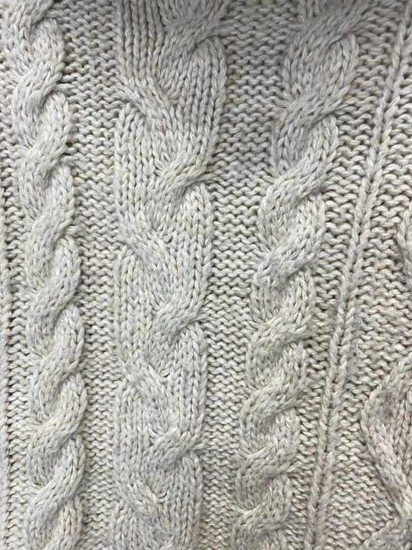 Abercrombie & Fitch Stylish Beige Chunky Knit Jumper Size M KM005