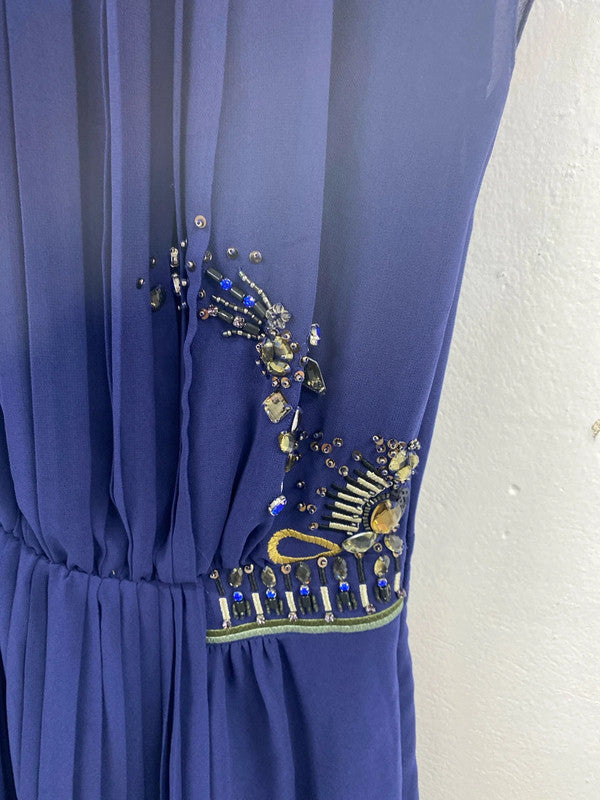 Monsoon Fabulous Navy Beaded Mini Dress UK 8 AG006