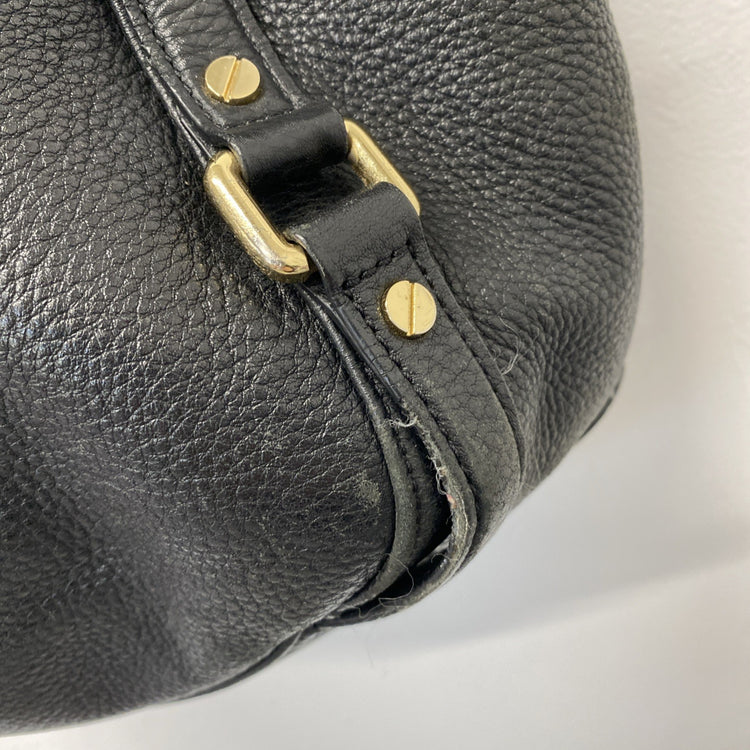 Michael Kors Bedford Belted Large Leather Shoulder Handbag In black IM001