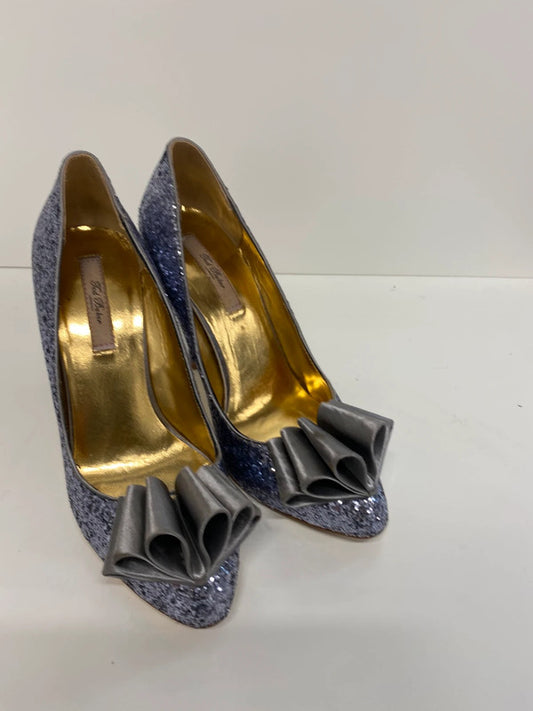 Fabulous Ted Baker Mayter pewter silver glitter stilettos Uk5 JA002