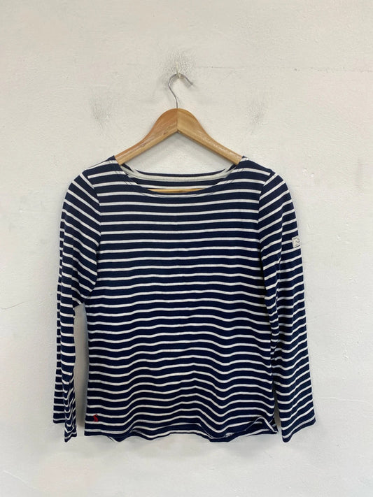 Joules Chic Navy & White Stripe Long Sleeve Top UK 10 MM005