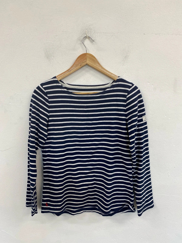 Joules Chic Navy & White Stripe Long Sleeve Top UK 10 MM005