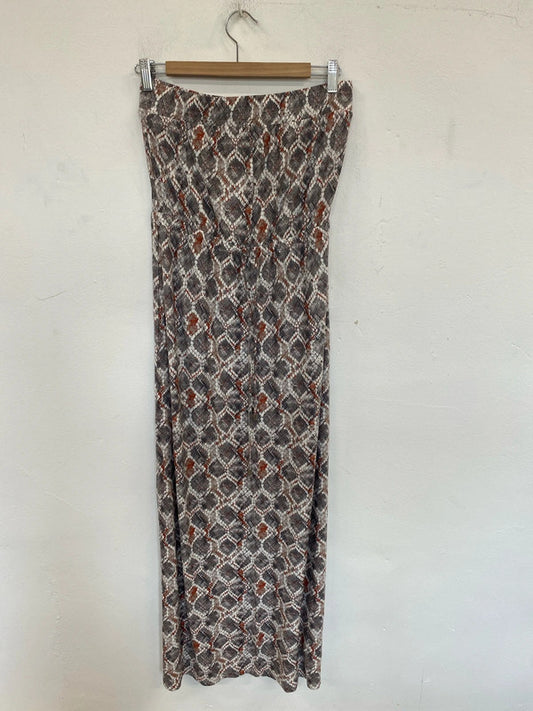 Next Fabulous Grey & Orange Reptile Print Maxi Beach Dress UK 10 MB001