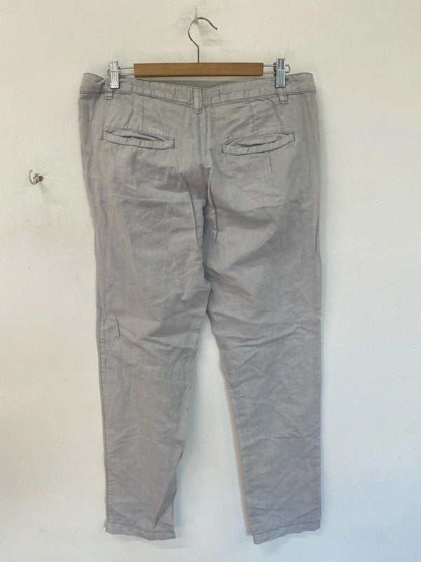 Gorgeous casual linen blend H&M trousers pale grey 16 KM003