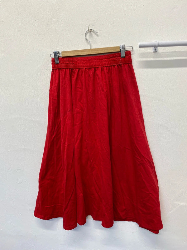 Fabulous midi skirt red flared vintage St Michael uk12/14 EC003