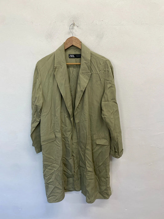 Gorgeous Zara mid length Shacket khaki UK M LB004