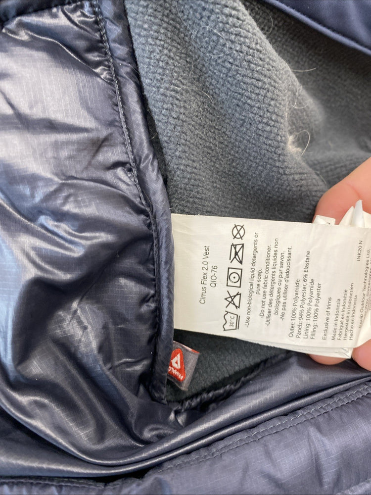 RAB Gilet Mens Extra Large Grey Cirrus Flex 2.0 Vest Puffer Pertex UkL AO001