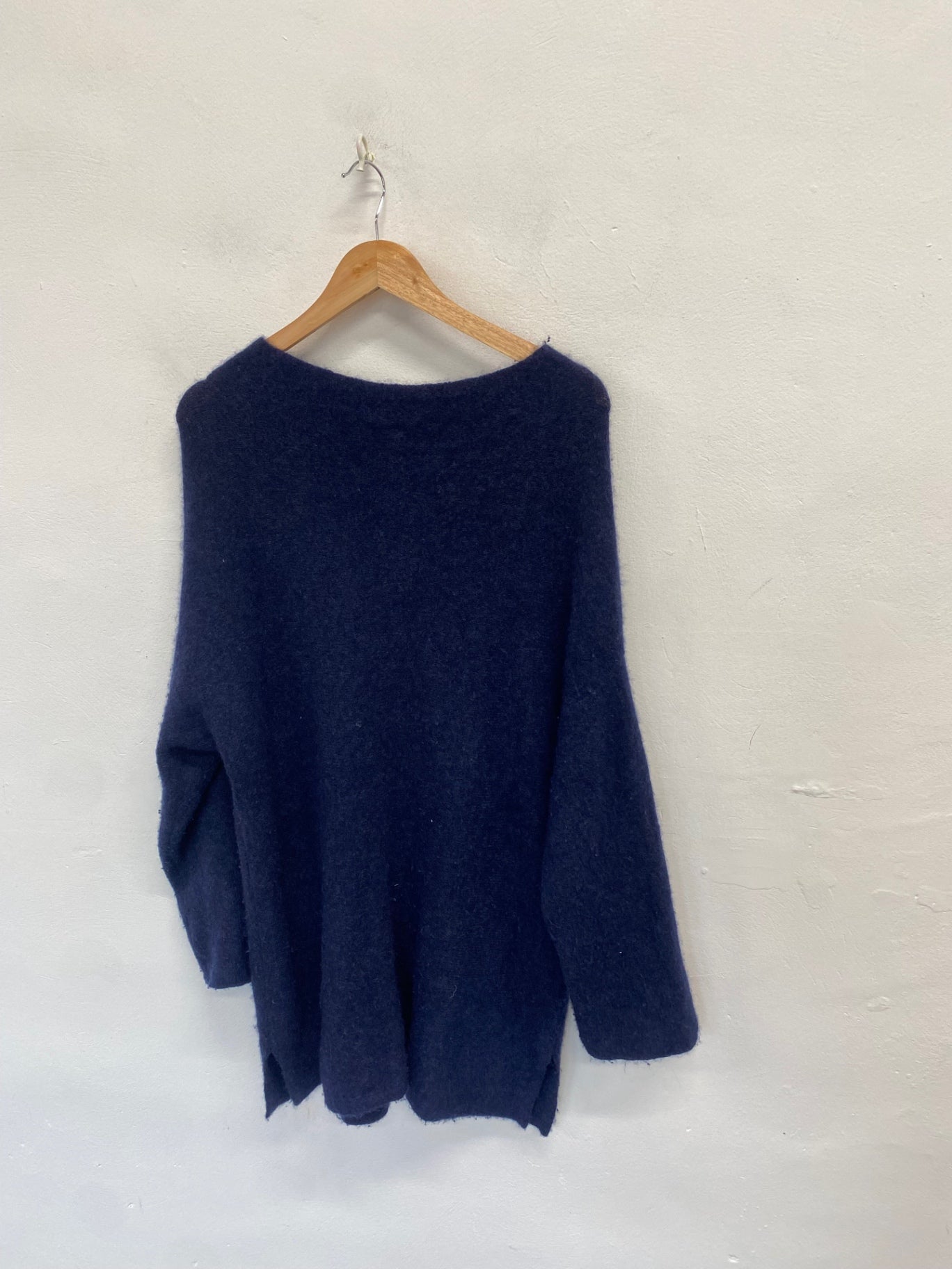 Stunning Eileen Fisher Knitted Dress cashmere UK 16 Navy blue SO560