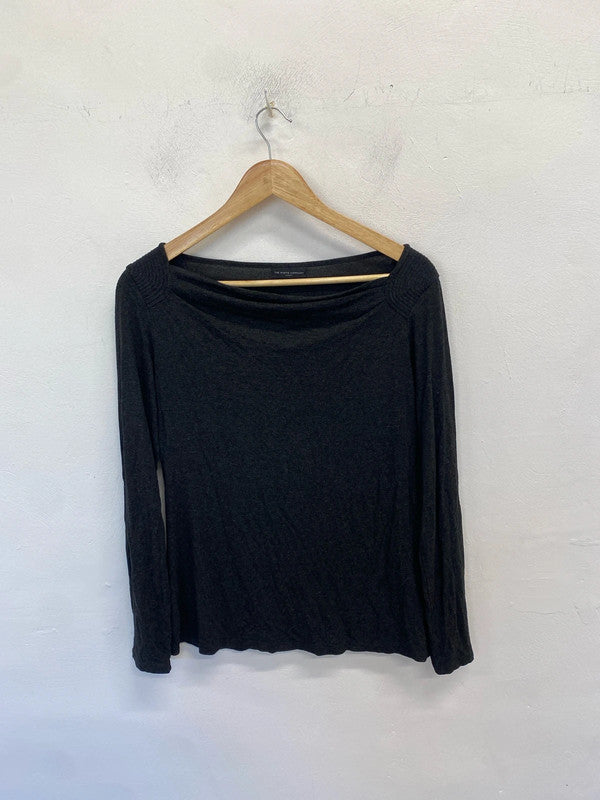 Lovely the white company grey long sleeve top UK 12-14 KM005