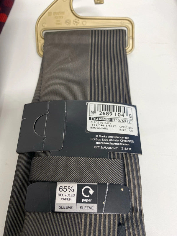 Fab trio of men’s Ties M&S silk reds & Browns #38 LD003