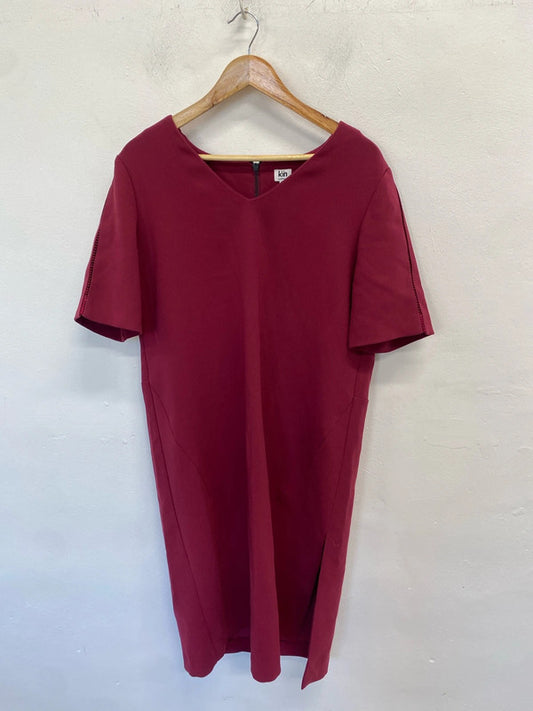 Gorgeous kin by John Lewis burgundy midi dress UK 14 MD002