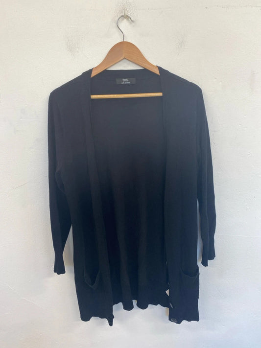M&S Chic Black Longline Cardigan UK 14 GK002
