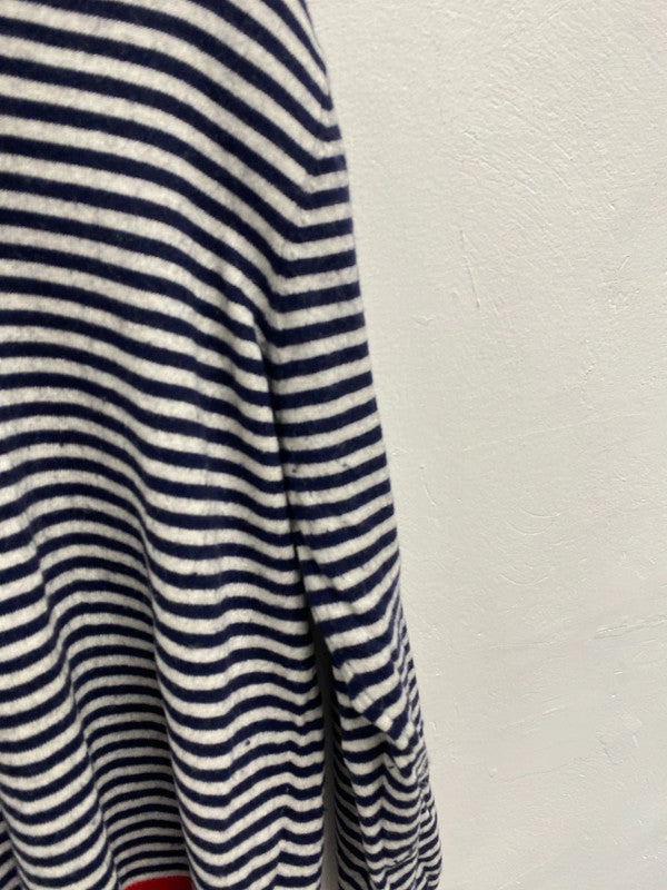 Lovely joules cash wool blend navy striped jumper UK 20 KN002