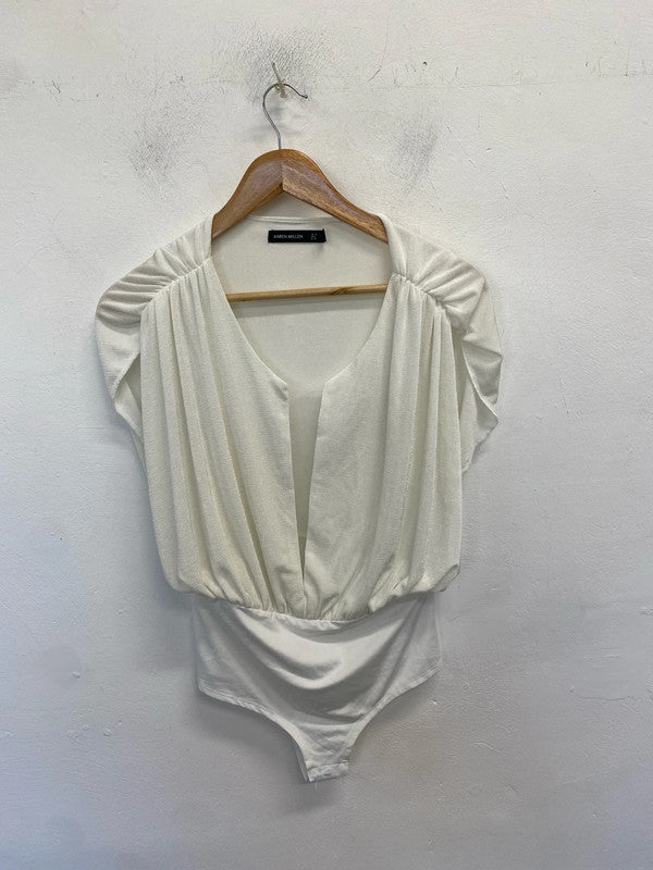 Lovely Karen Millen white bodysuit UK 12 LN001