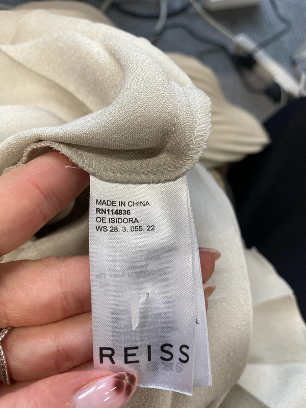 Stunning reiss champagne shimmer pleated maxi skirt UK 4 SD002