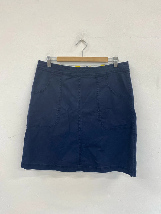 Boden Fab Navy Knee Length Canvas Skirt UK 14L LW005